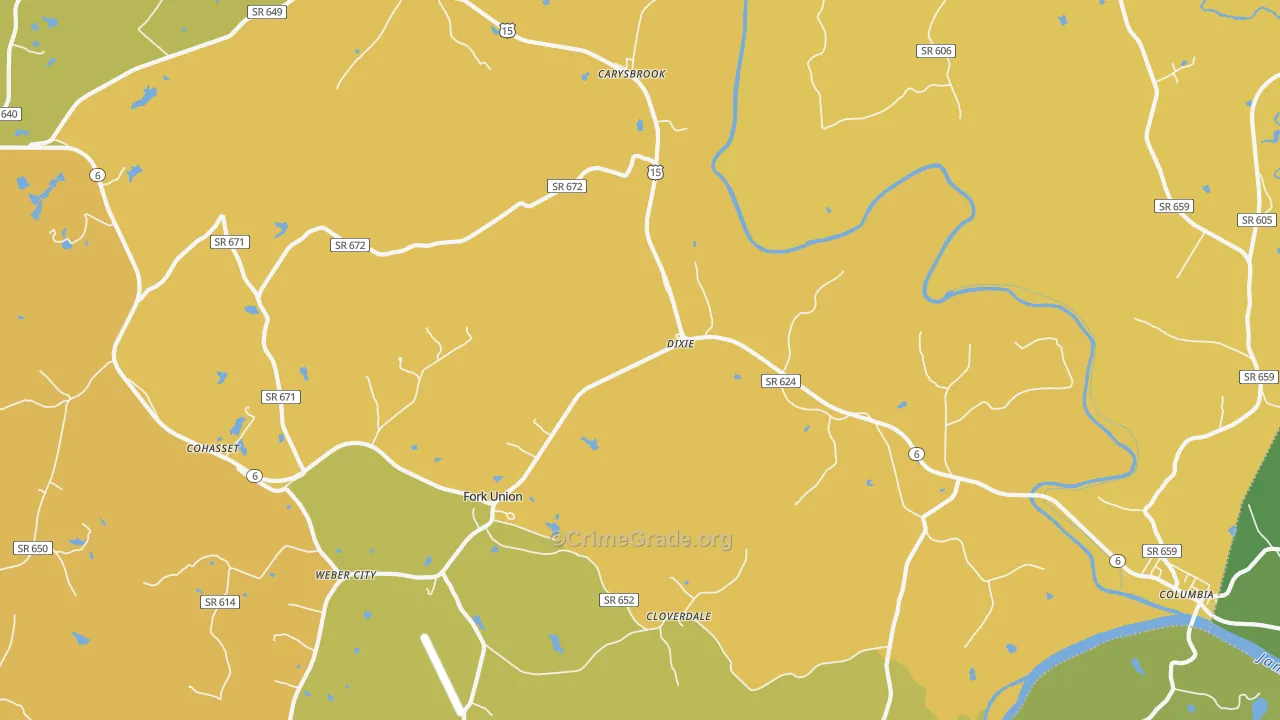 Dixie, VA Map of Vehicle Theft Rates