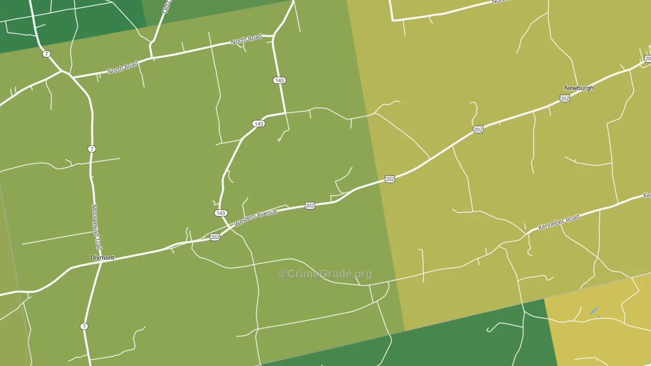 Dixmont, ME Map of Vehicle Theft Rates