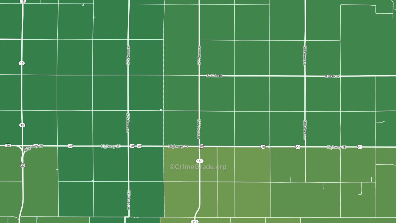 Dixon, NE Map of Vehicle Theft Rates