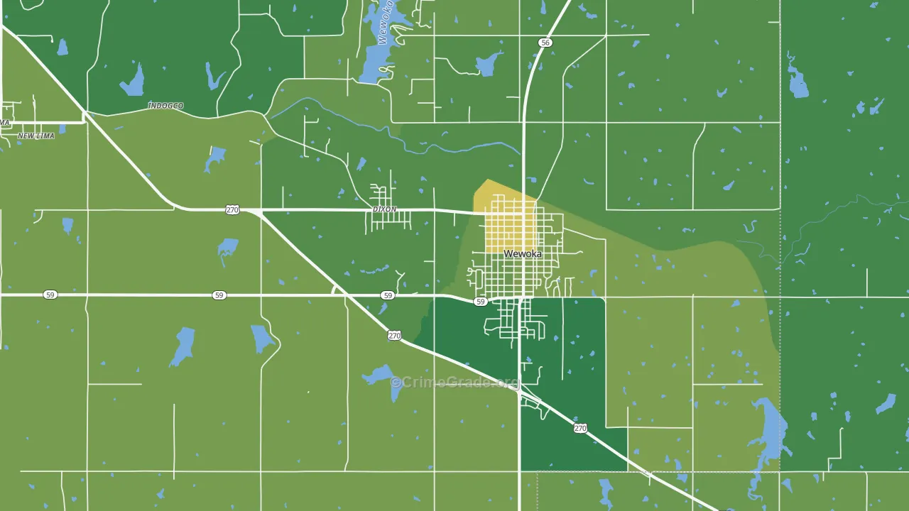 Dixon, OK Map of Vehicle Theft Rates
