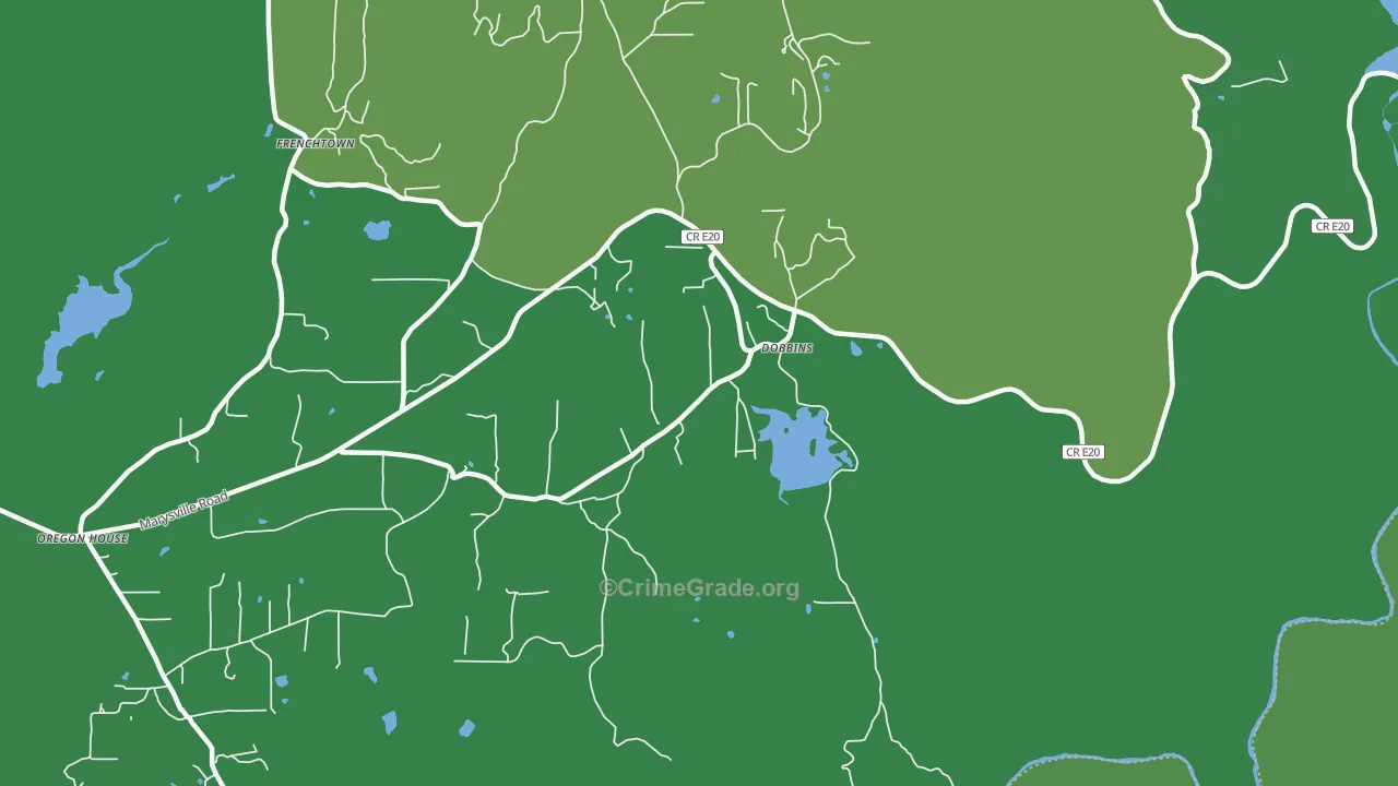 Dobbins, CA Map of Vehicle Theft Rates