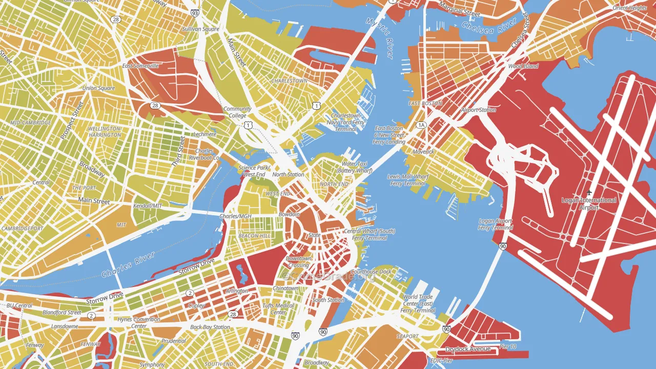 Dock Square, Boston, MA Map of Vehicle Theft Rates