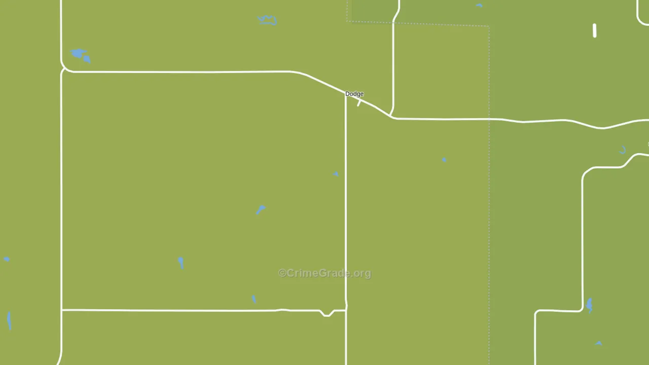 Dodge, ND Map of Vehicle Theft Rates