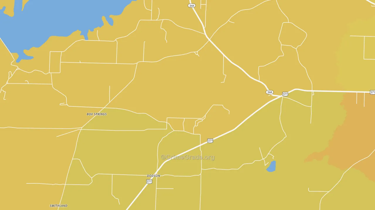 Dodson, AR Map of Vehicle Theft Rates