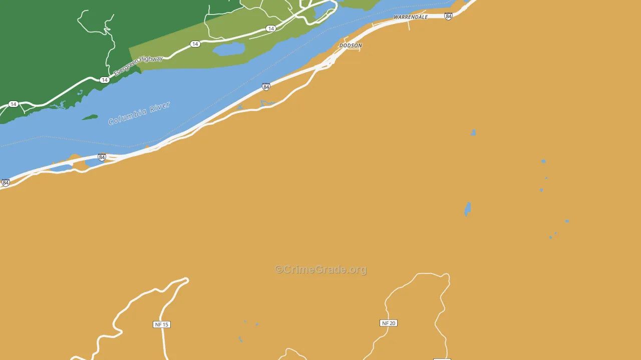 Dodson, OR Map of Vehicle Theft Rates
