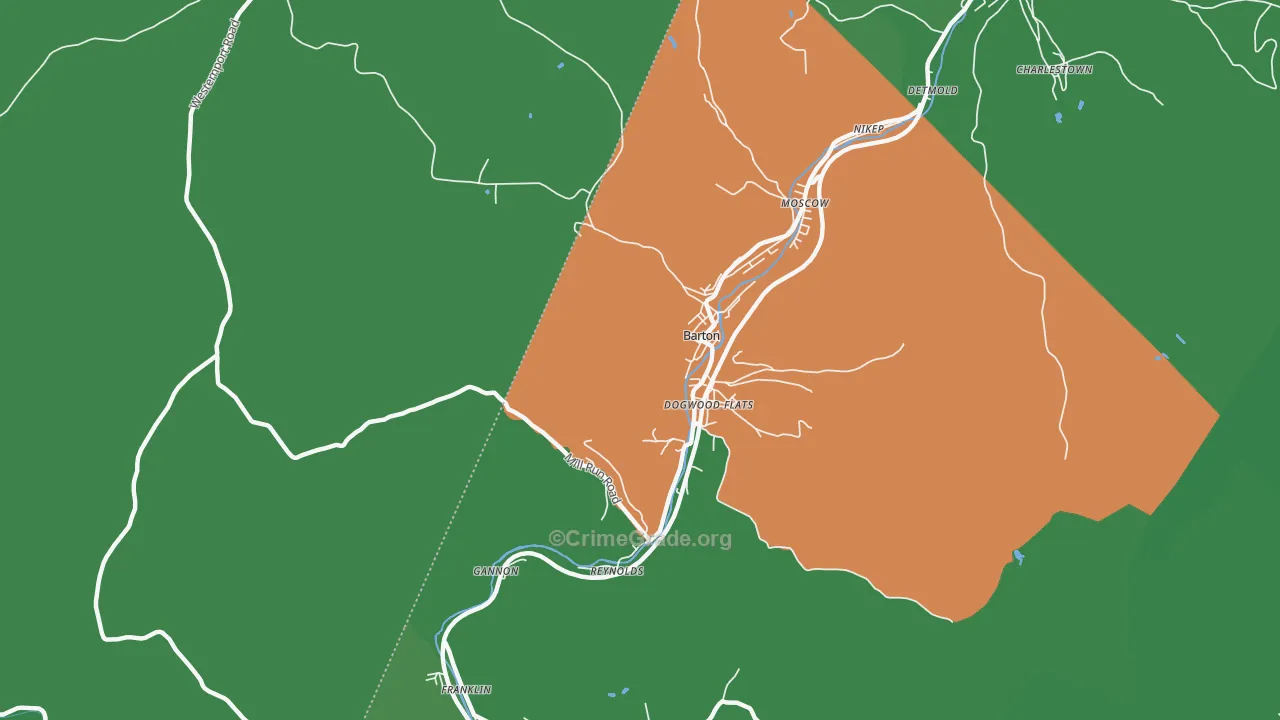 Dogwood Flats, MD Map of Vehicle Theft Rates