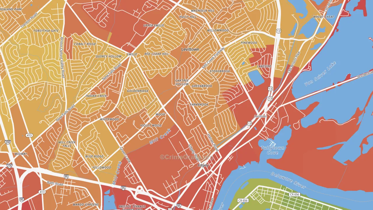 Dogwood Hollow, Levittown, PA Map of Vehicle Theft Rates