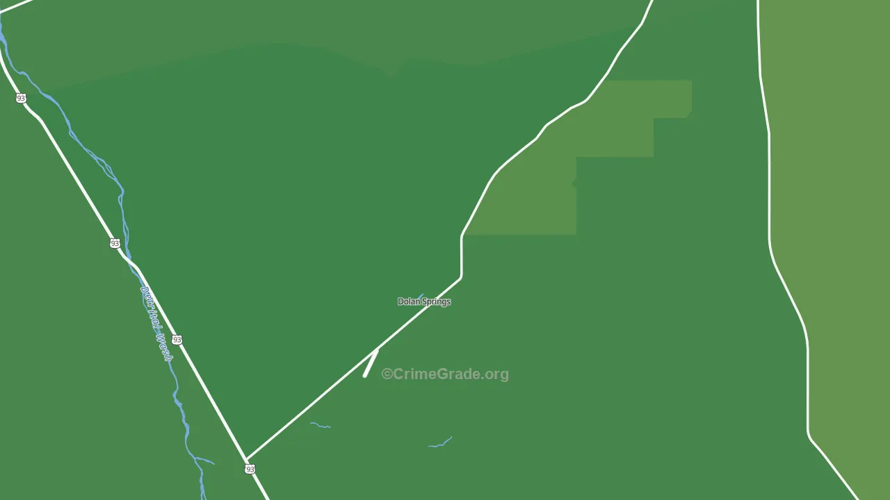 Dolan Springs, AZ Map of Vehicle Theft Rates