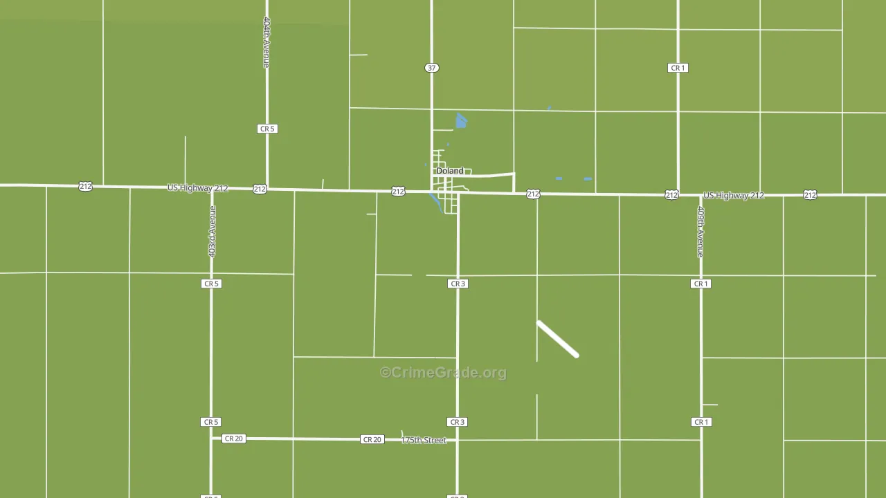Doland, SD Map of Vehicle Theft Rates