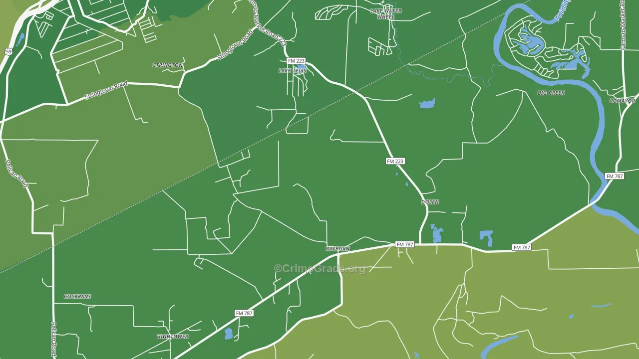 Dolen, TX Map of Vehicle Theft Rates