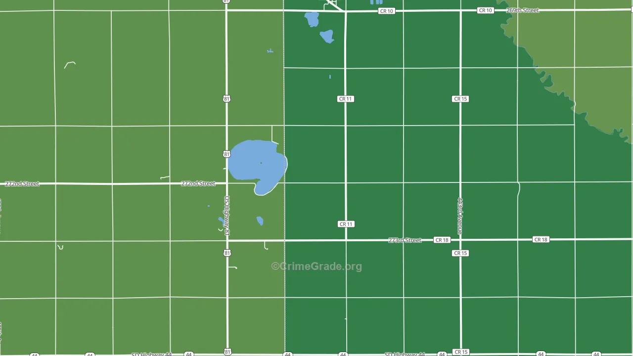 Dolton, SD Map of Vehicle Theft Rates