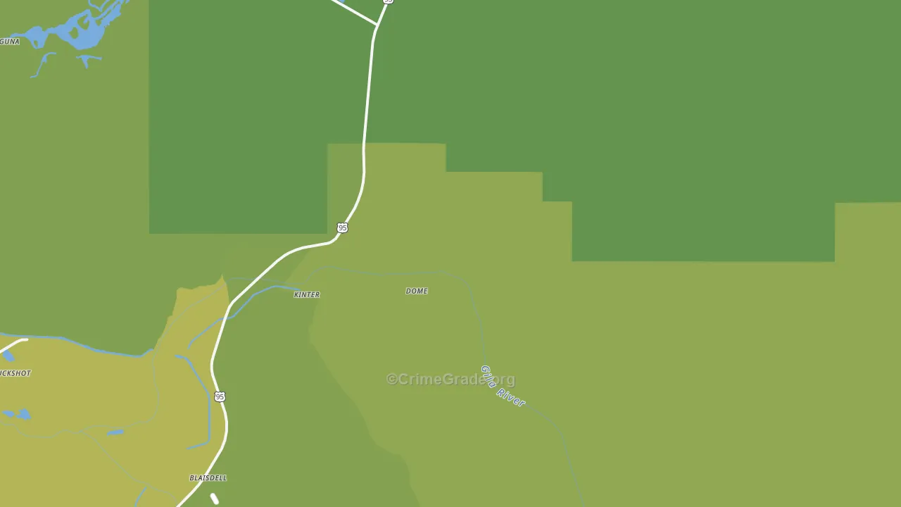 Dome, AZ Map of Vehicle Theft Rates