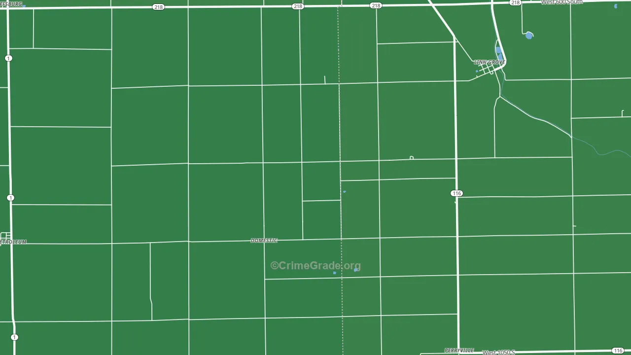 Domestic, IN Map of Vehicle Theft Rates