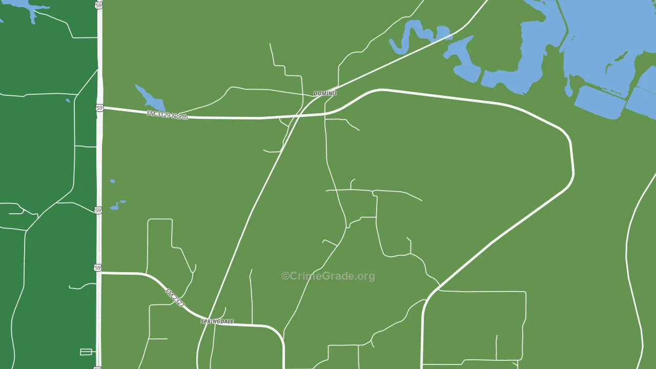 Domino, TX Map of Vehicle Theft Rates