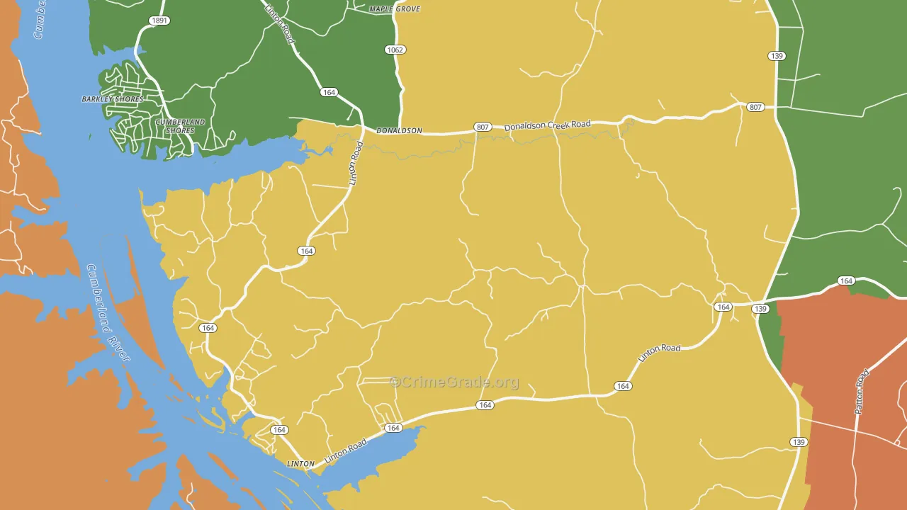 Donaldson, KY Map of Vehicle Theft Rates