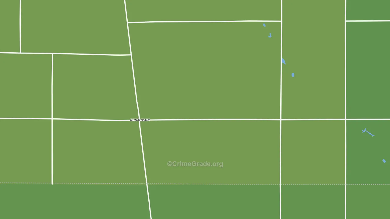 Donaldson, MN Map of Vehicle Theft Rates