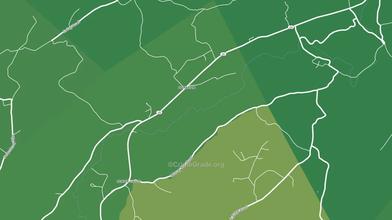 Donation, PA Map of Vehicle Theft Rates