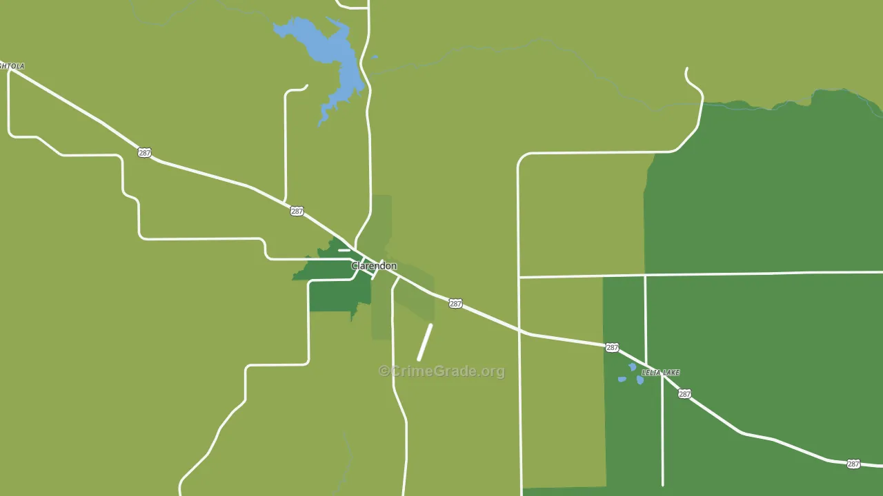 Donley County, TX Map of Vehicle Theft Rates