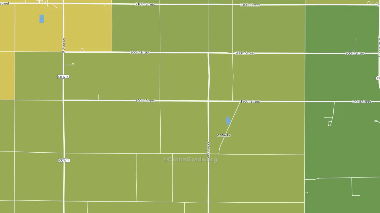 Donnan, IA Map of Vehicle Theft Rates
