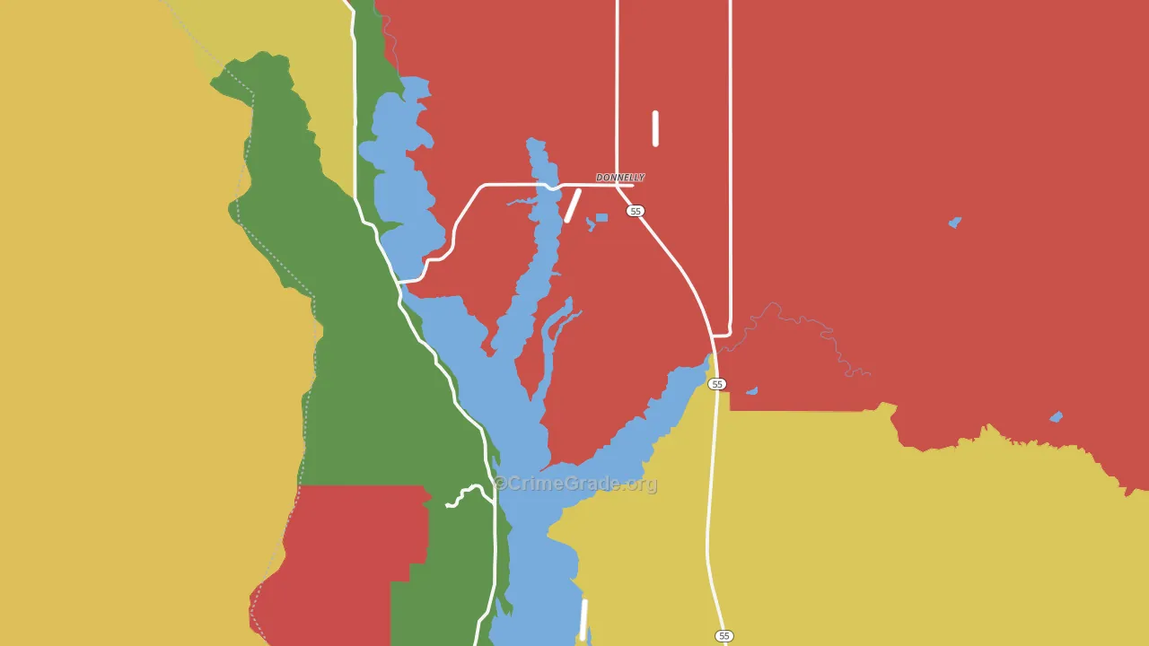 Donnelly, ID Map of Vehicle Theft Rates