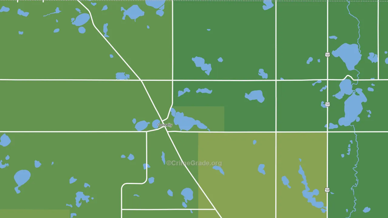 Donnelly, MN Map of Vehicle Theft Rates
