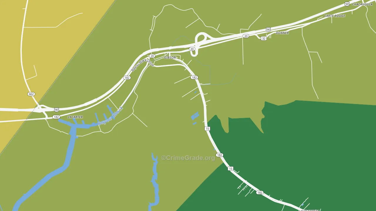 Donner, LA Map of Vehicle Theft Rates
