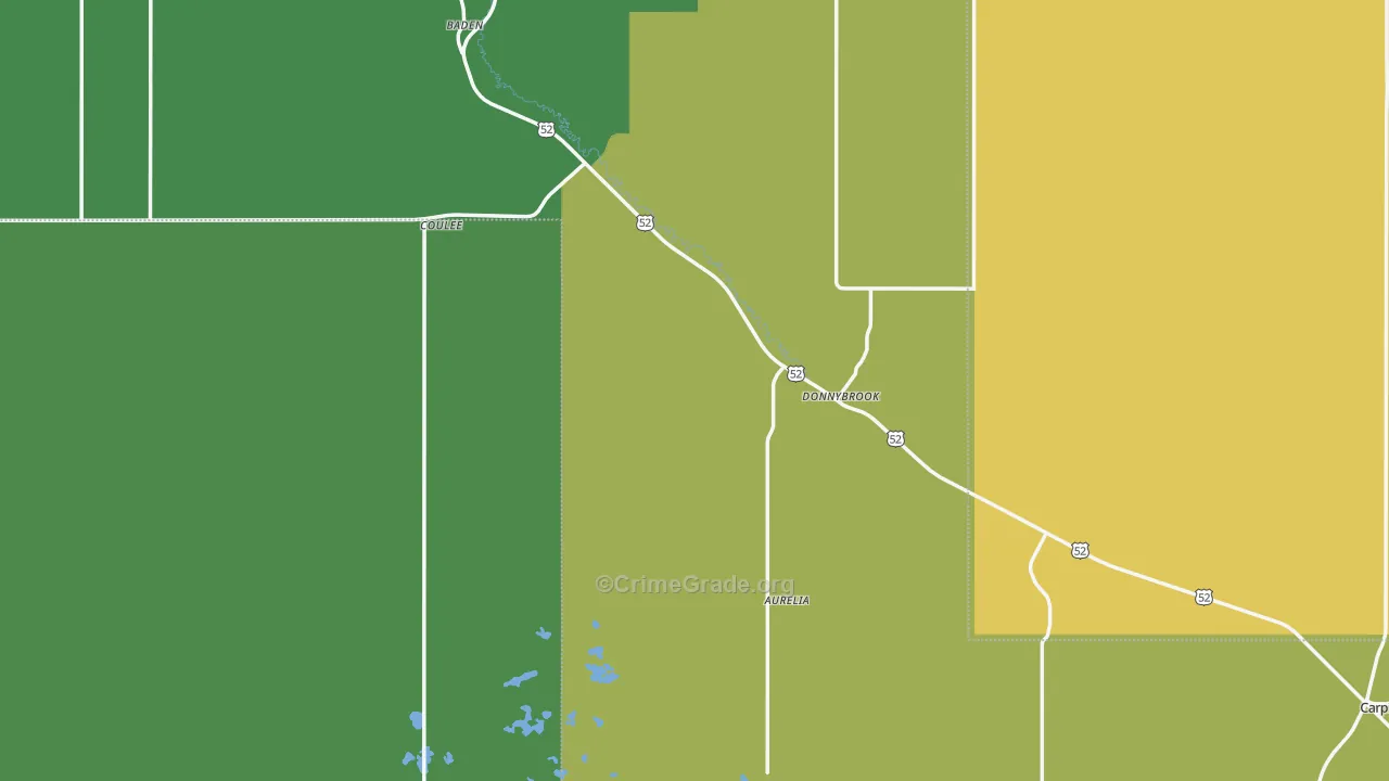 Donnybrook, ND Map of Vehicle Theft Rates