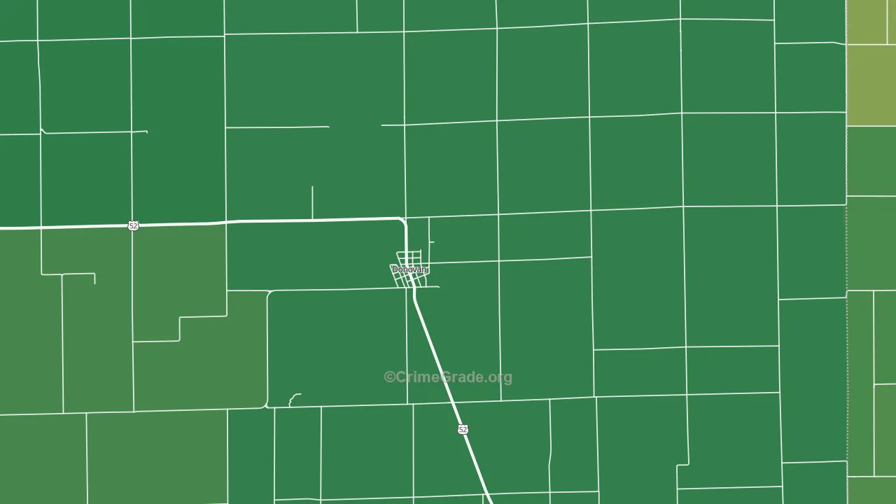 Donovan, IL Map of Vehicle Theft Rates
