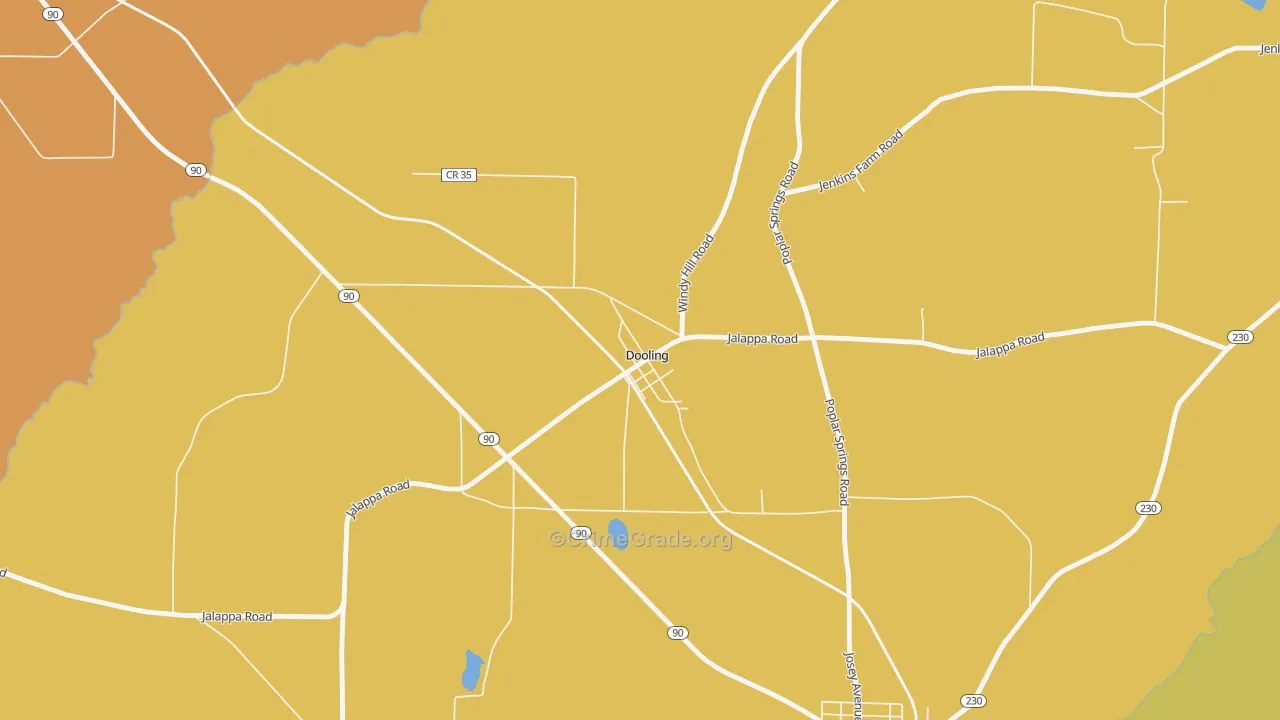 Dooling, GA Map of Vehicle Theft Rates