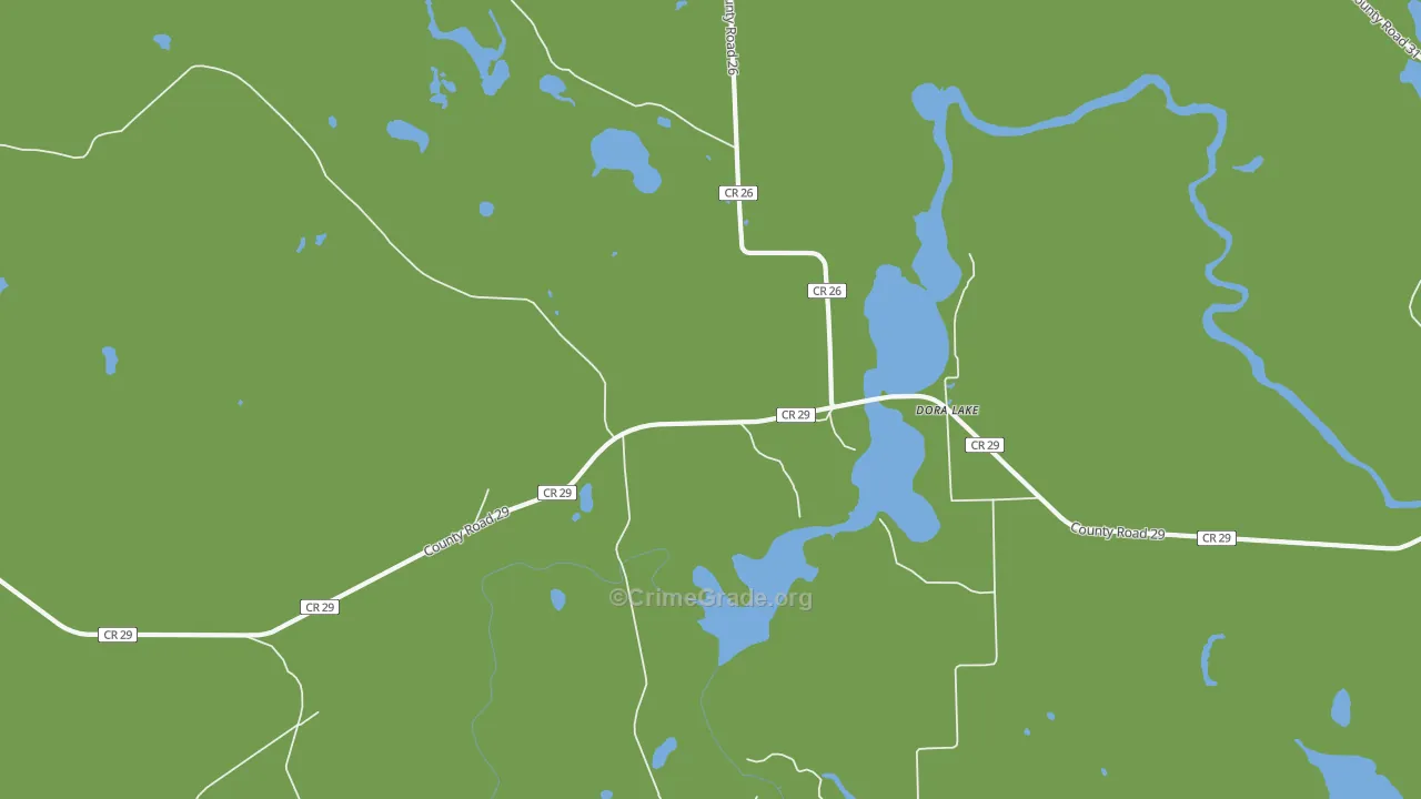 Dora Lake, MN Map of Vehicle Theft Rates