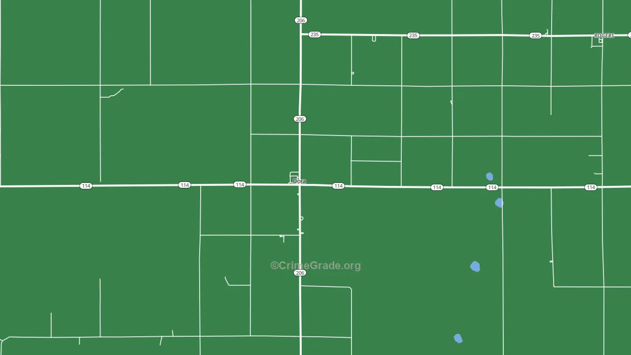Dora, NM Map of Vehicle Theft Rates