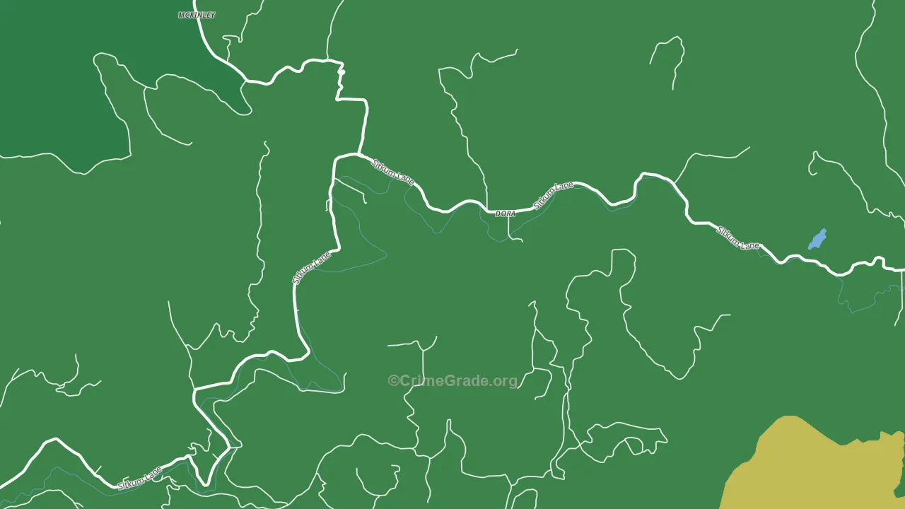 Dora, OR Map of Vehicle Theft Rates