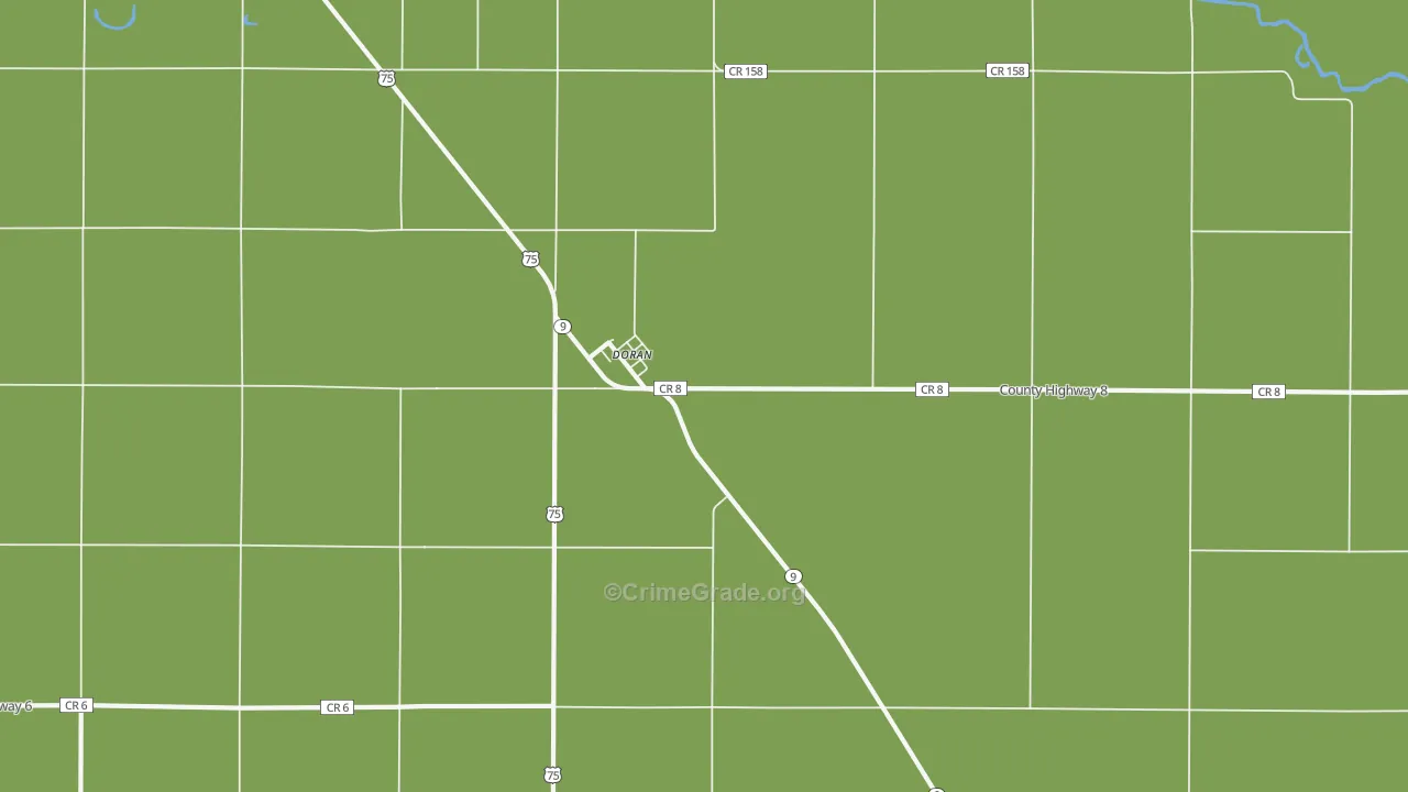 Doran, MN Map of Vehicle Theft Rates