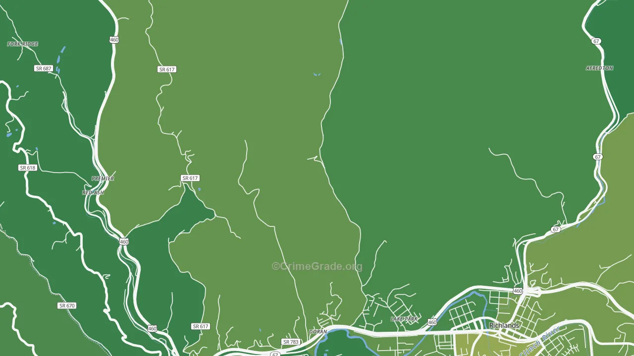 Doran, VA Map of Vehicle Theft Rates