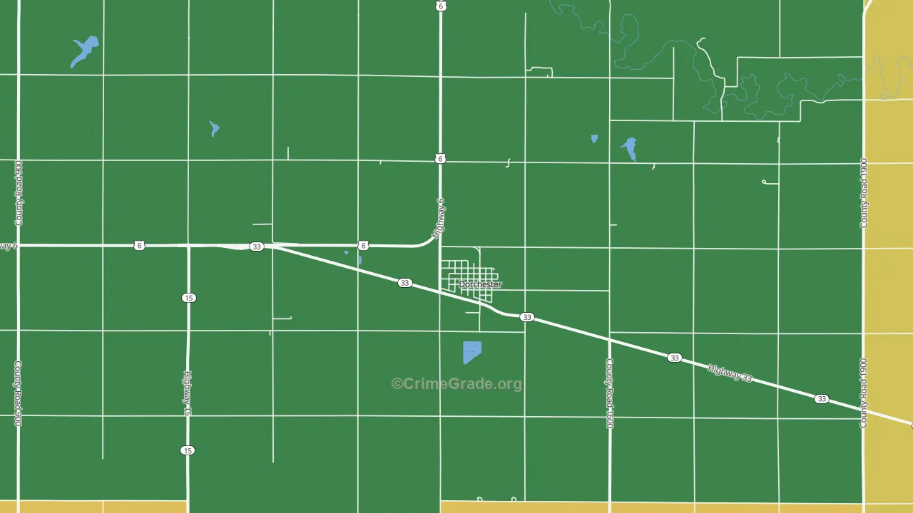 Dorchester, NE Map of Vehicle Theft Rates
