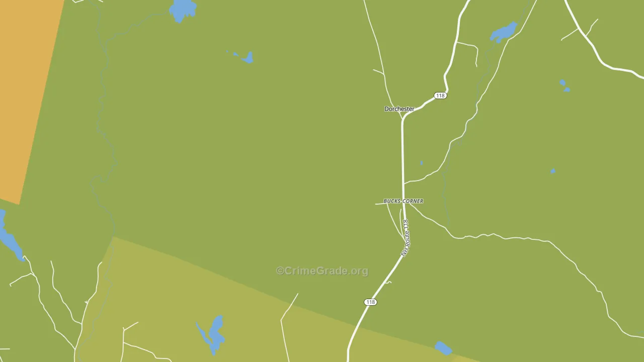 Dorchester, NH Map of Vehicle Theft Rates