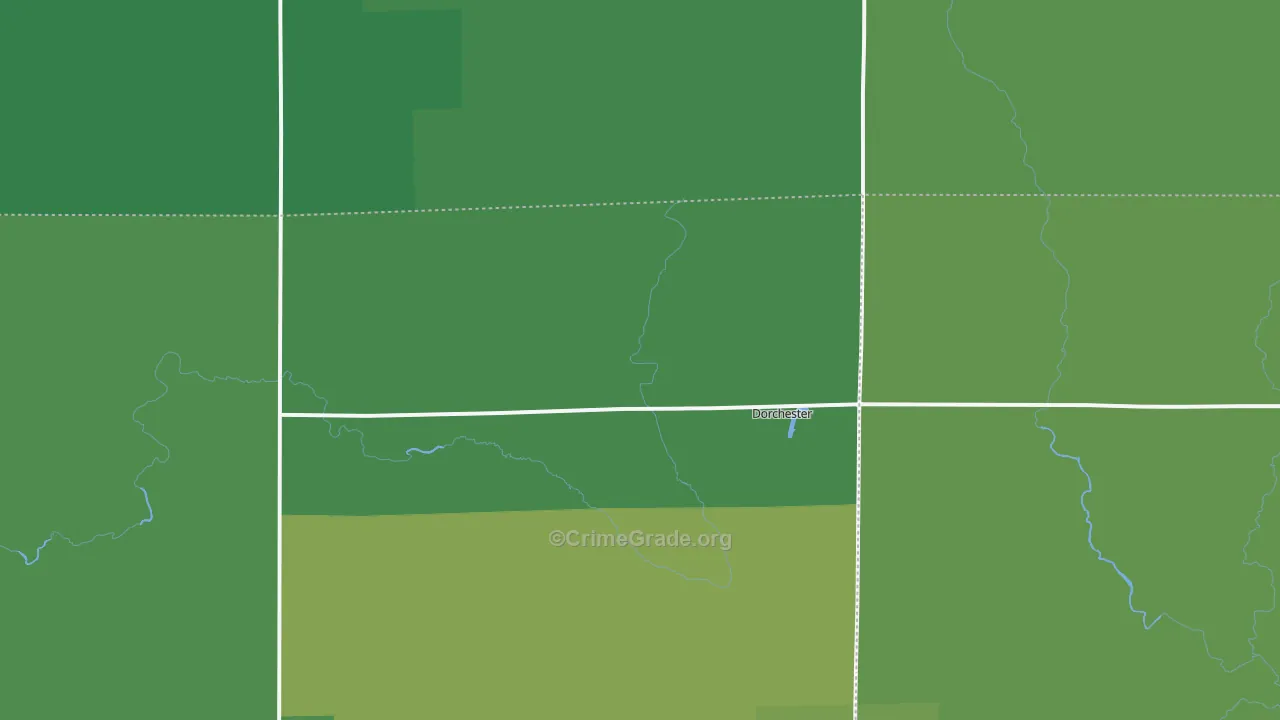 Dorchester, WI Map of Vehicle Theft Rates