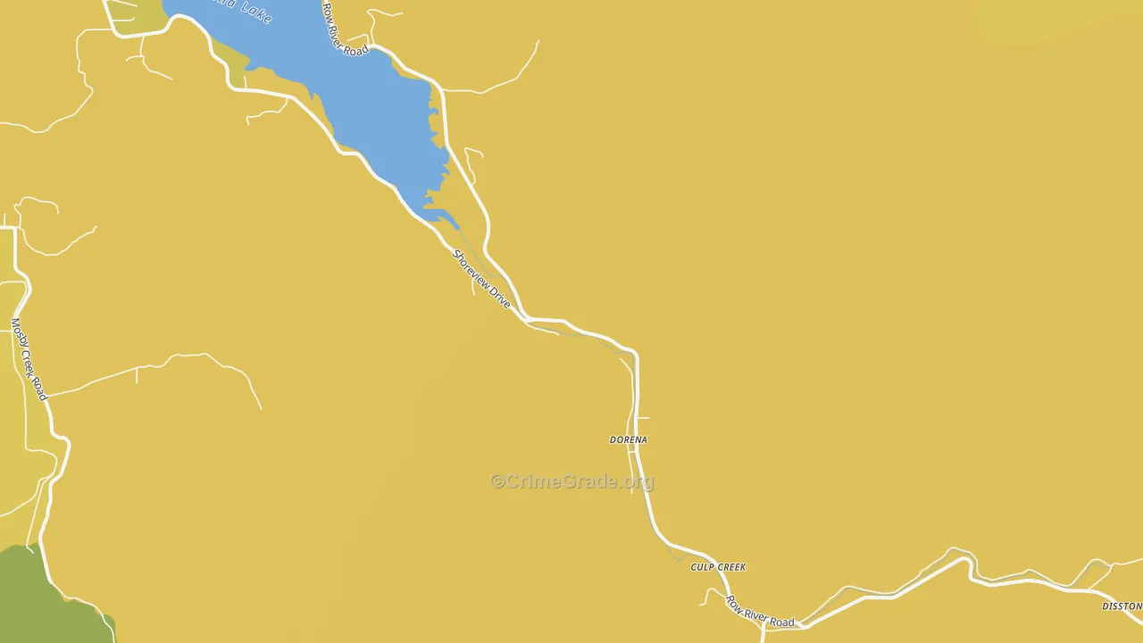 Dorena, OR Map of Vehicle Theft Rates