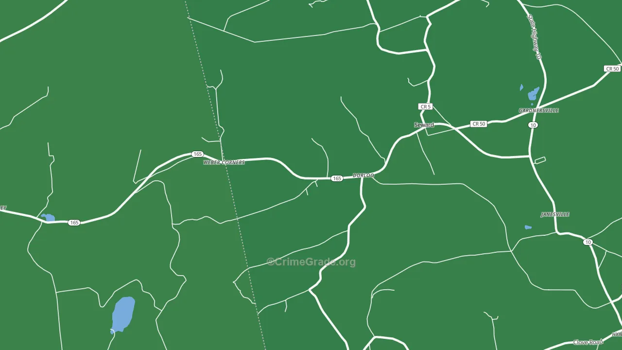Dorloo, NY Map of Vehicle Theft Rates