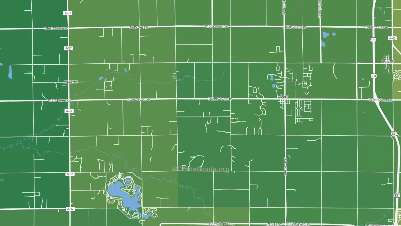 Dorr, MI Map of Vehicle Theft Rates