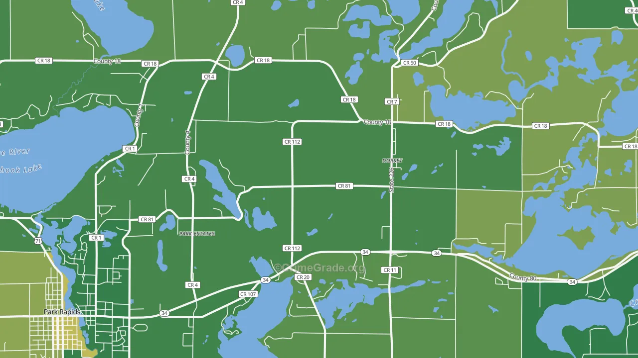 Dorset, MN Map of Vehicle Theft Rates