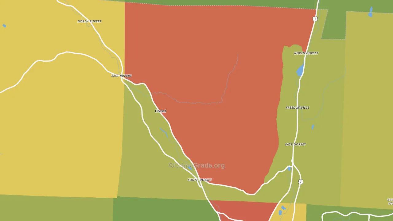 Dorset, VT Map of Vehicle Theft Rates