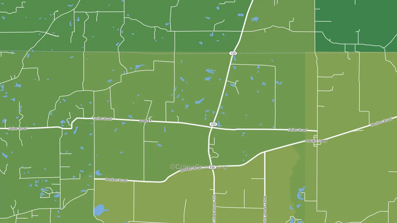Dorsey, IL Map of Vehicle Theft Rates