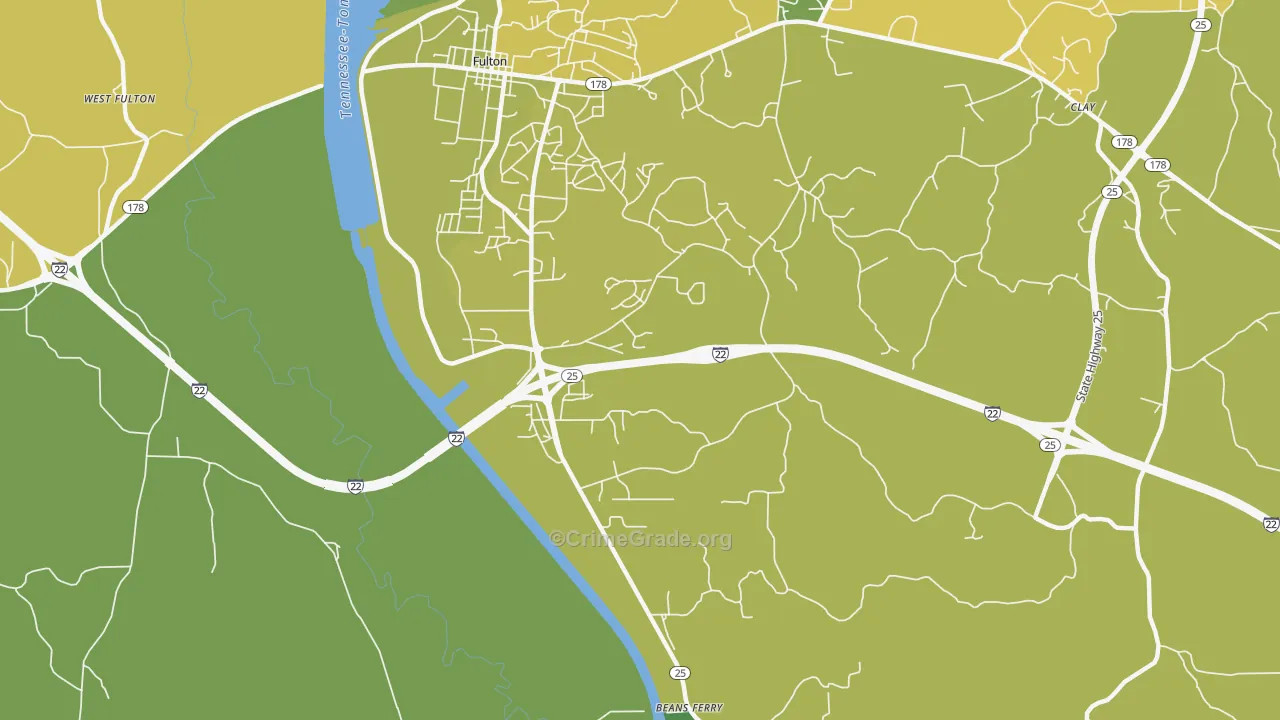 Dorsey, MS Map of Vehicle Theft Rates