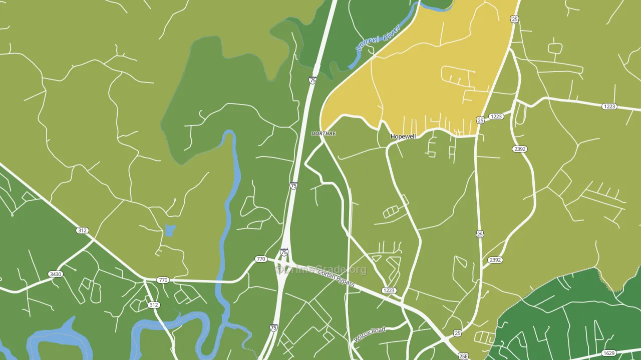 Dortha, KY Map of Vehicle Theft Rates