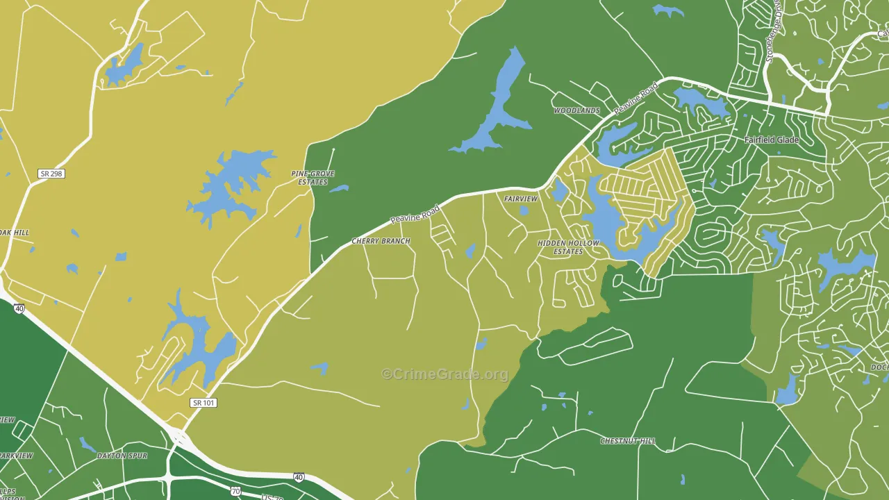 Dorton, TN Map of Vehicle Theft Rates