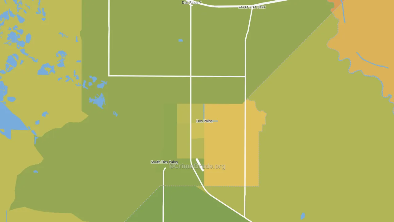 Dos Palos, CA Map of Vehicle Theft Rates