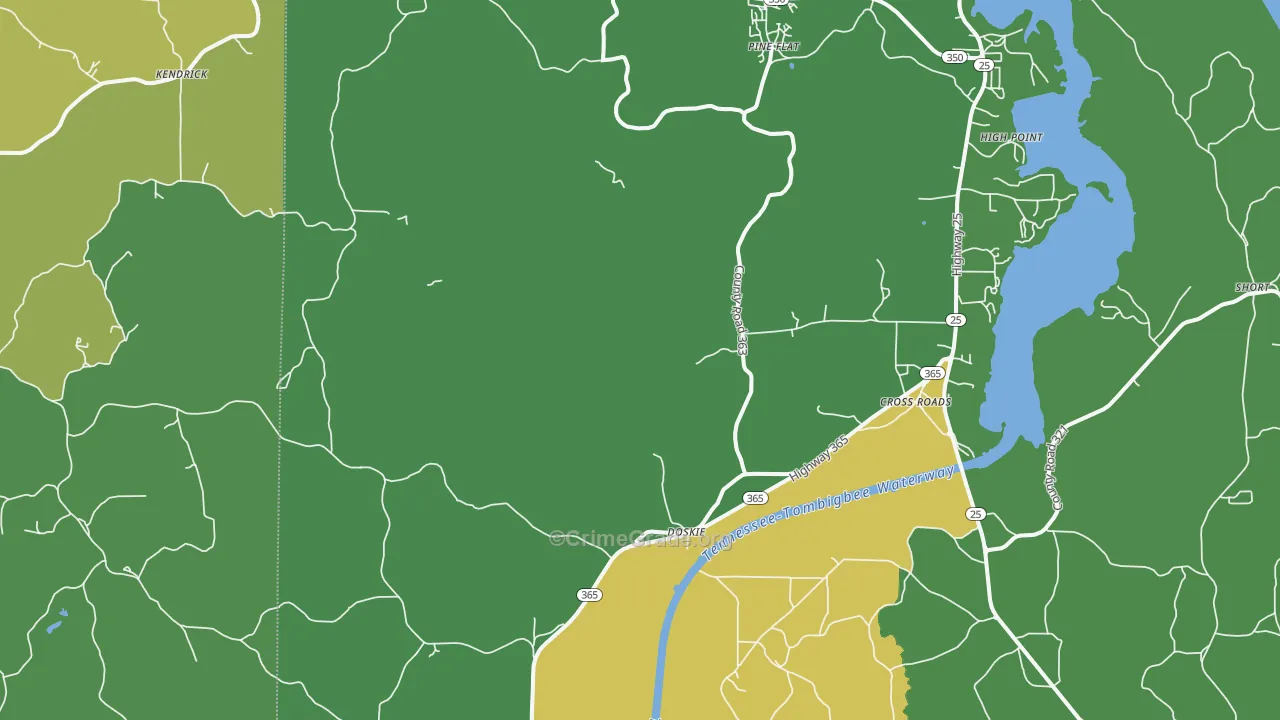 Doskie, MS Map of Vehicle Theft Rates