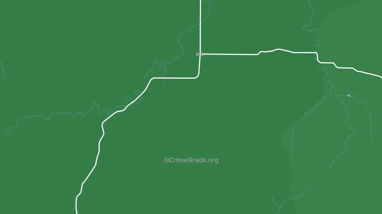 Doss, TX Map of Vehicle Theft Rates