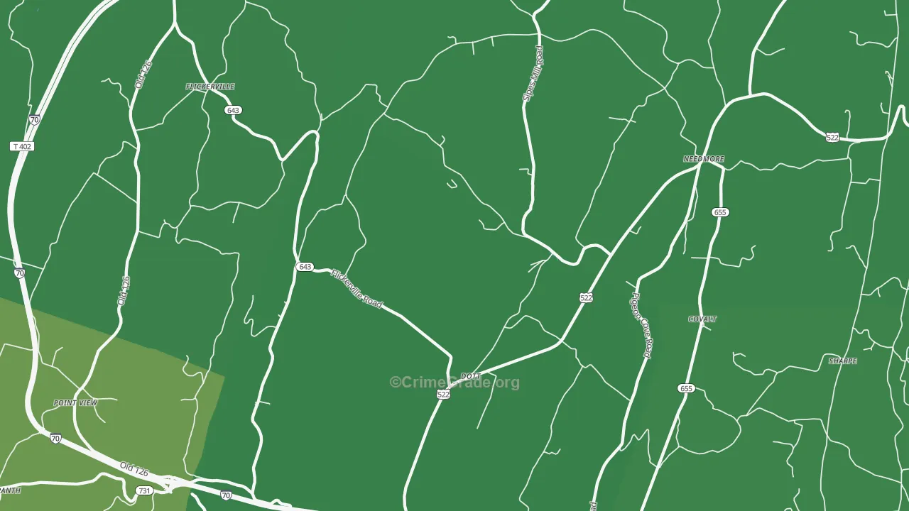 Dott, PA Map of Vehicle Theft Rates